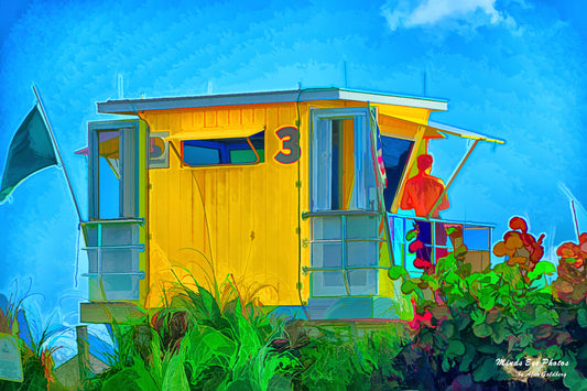 Dania Beach Lifeguard Station - Limited Edition Photo Art by Alan Goldberg