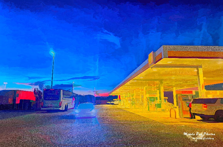 Dawn At The Rest Stop Limited Edition Photo Art In Acrylic Look By Alan Goldberg