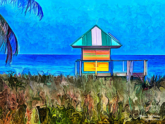 Delrey Beach Lifeguard Station - Limited Edition Photo Art by Alan Goldberg