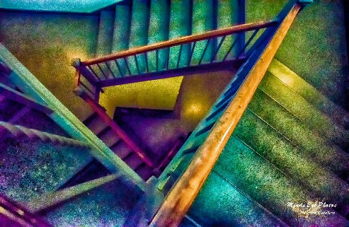 Repeating Triangular Stairway Limited Edition Photo Art By Alan Goldberg