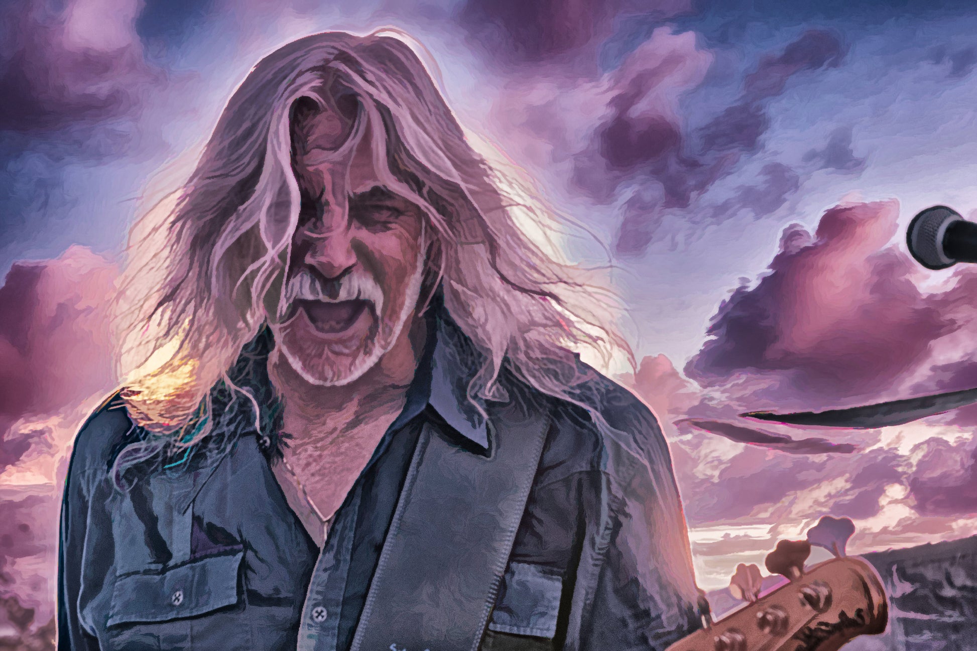 Tim Lindsey Of Molly Hatchet In Acrylic Photo Art By Alan Goldberg