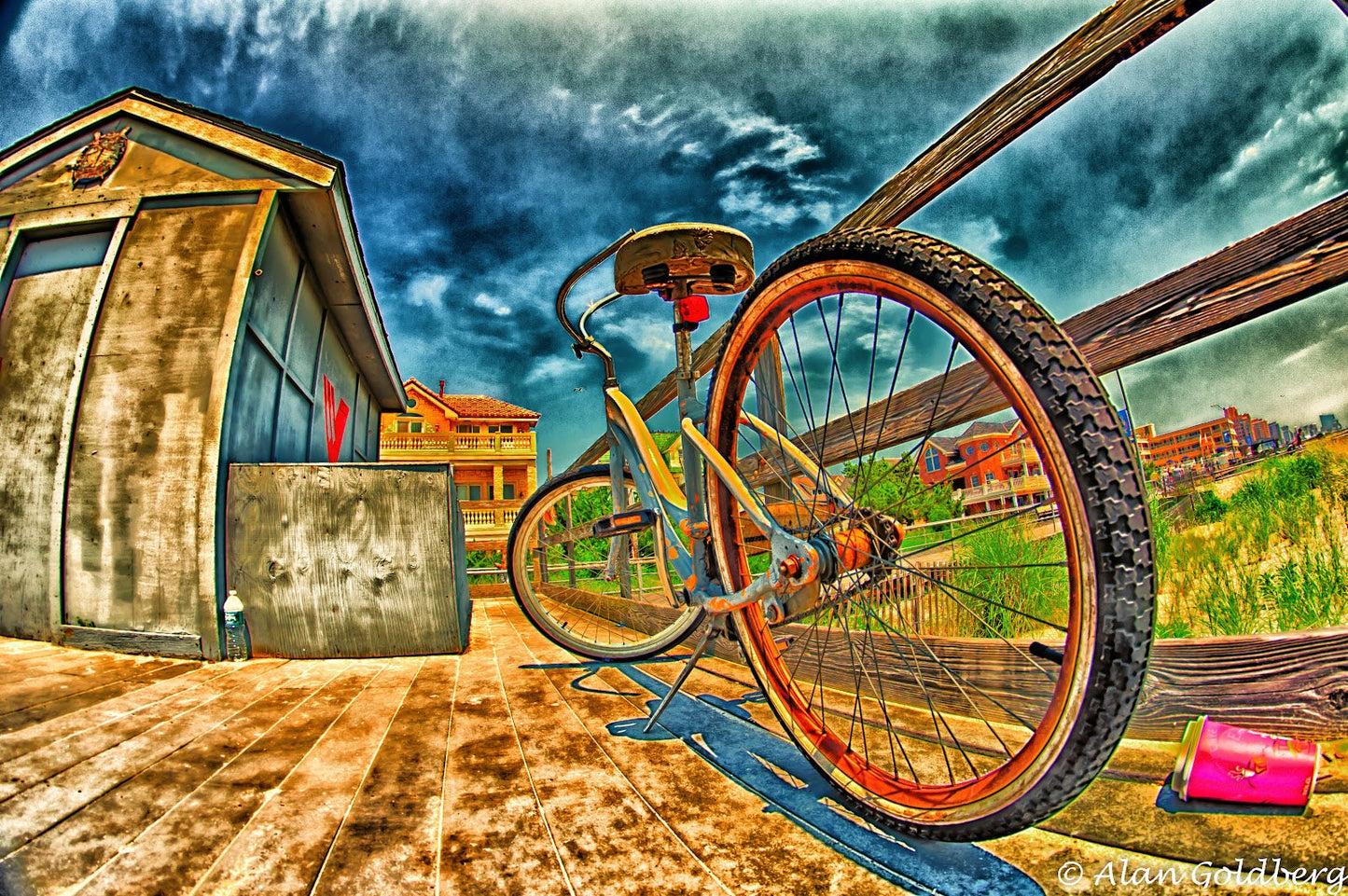 Ventnor Beach Bike Limited Edition Photo Art By Alan Goldberg