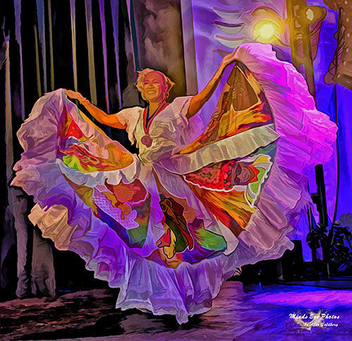 ’Columbian Salsa Dancer In Acrylic’ Limited Edition Photo Art By Alan Goldberg