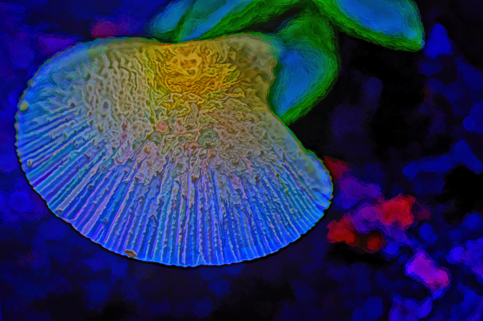 Yellow Mushroom On Blue ’Go Ask Alice’ Collection - Limited Edition Photo Art By Alan Goldberg