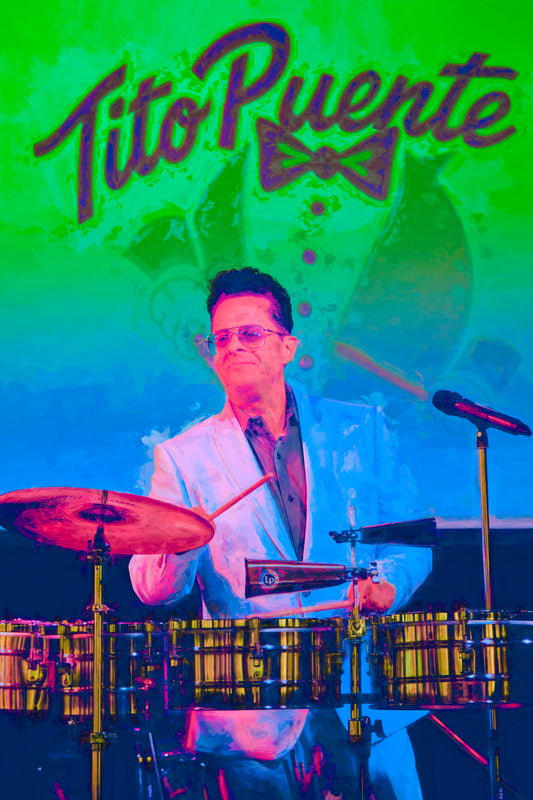 Tito Puente Jr. as a Peter Max like Verticle Poster