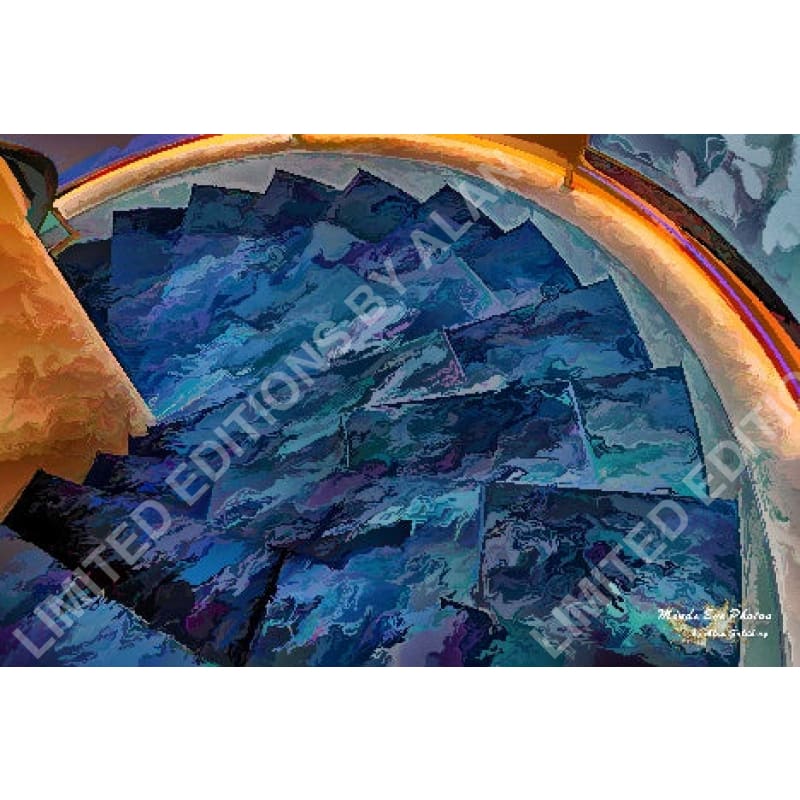 Circular Stone Stairway Limited Edition Photo Art By Alan Goldberg