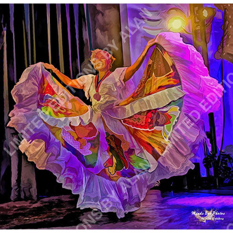 ’Columbian Salsa Dancer In Acrylic’ Limited Edition Photo Art By Alan Goldberg