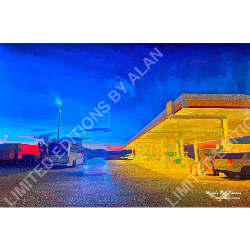 Dawn At The Rest Stop Limited Edition Photo Art In Acrylic Look By Alan Goldberg