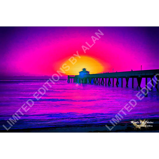 Limited Edition Photo Art Infrared Acrylic Sunrise Red By Alan Goldberg