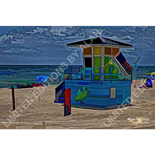 Pampano Beach Lifeguard Stand Limited Edition Photo Art By Alan Goldberg