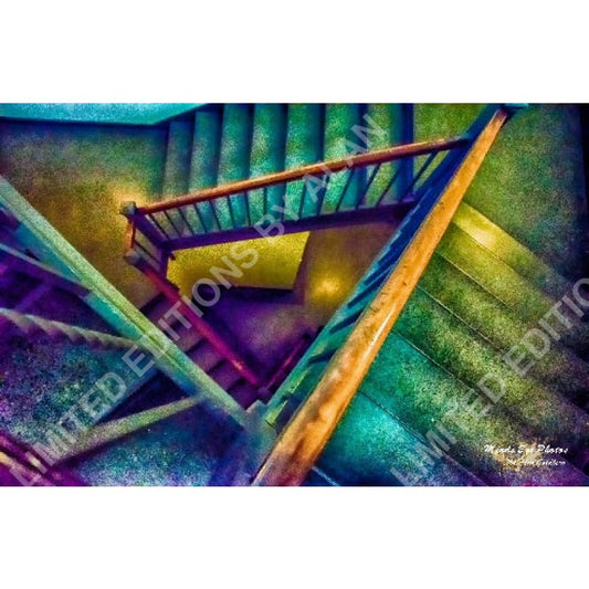 Repeating Triangular Stairway Limited Edition Photo Art By Alan Goldberg