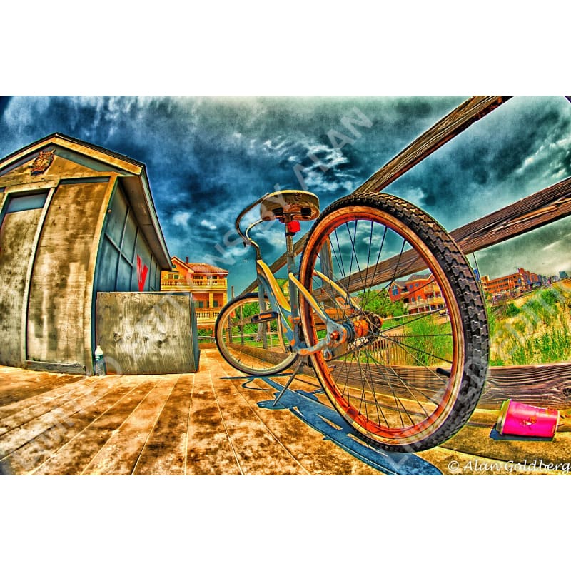 Ventnor Beach Bike Limited Edition Photo Art By Alan Goldberg